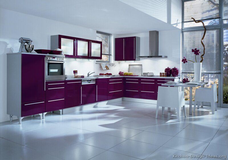 Purple Kitchens | Purple kitchen, Purple kitchen cabinets, Purple .