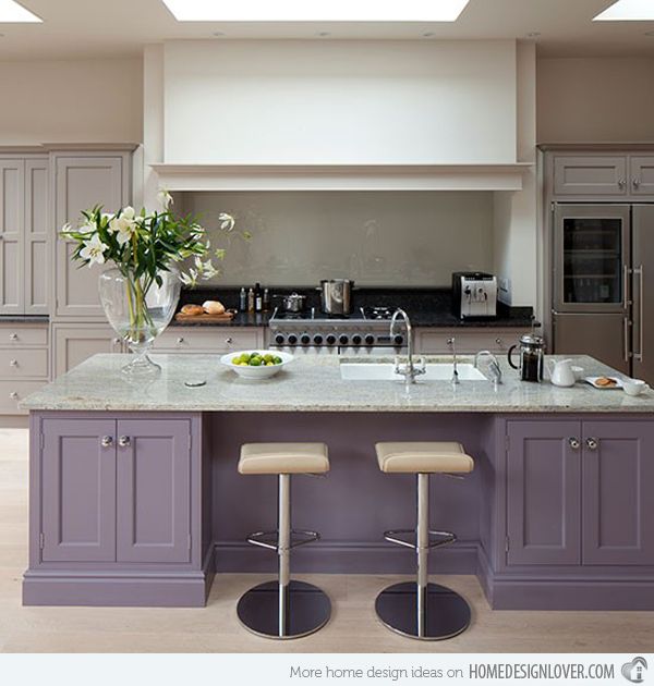 16 Nicely Painted Kitchen Cabinets | Purple kitchen cabinets .