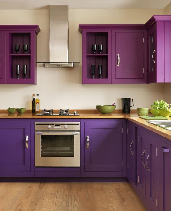 Best 20+ Kitchen Paint Color Ideas | Simple kitchen design, Purple .