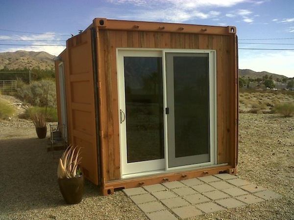 Shipping Container to Backyard Office in the Desert Conversi