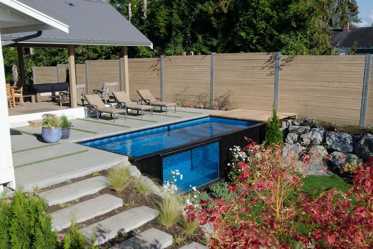 Recycled Shipping Containers as Backyard Swimming Pools | ArchDai