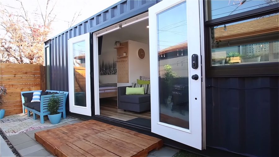 Couple Build 33-Foot Shipping Container Tiny House in their Backya
