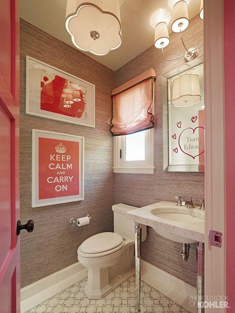 The Bold Look of | Brown bathroom decor, Girl bathroom decor .