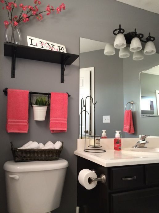 3 Tips: Add STYLE to a Small Bathroom | Girl bathroom decor, Coral .