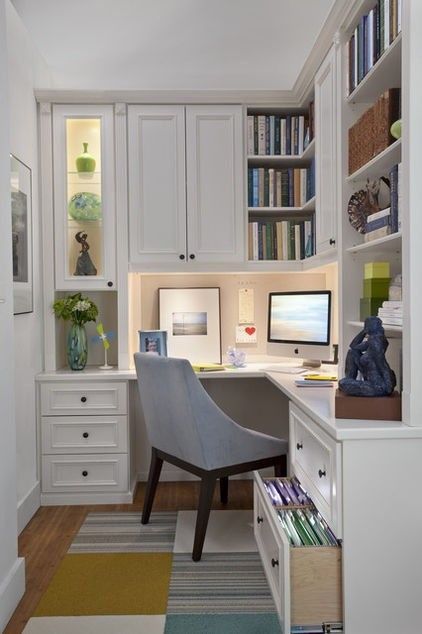 white built in home office ideas | Small home offices .