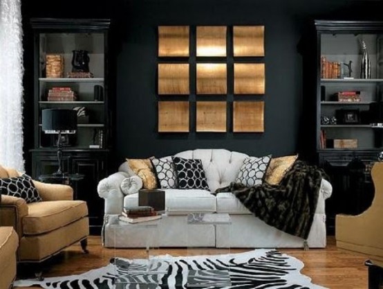 36 Stylish Dark Living Room Designs - DigsDi