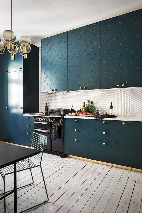 The Kitchen Cabinet Color I'm Obsessed With | Teal kitchen .
