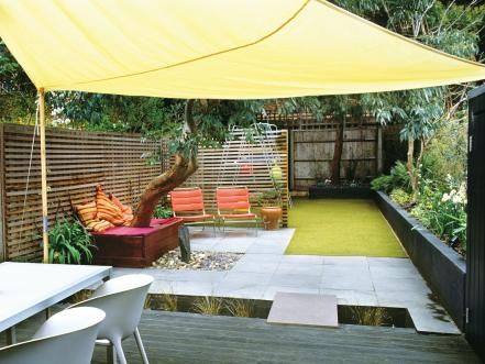 Find some simple ways -- like awnings, canopies, umbrellas .