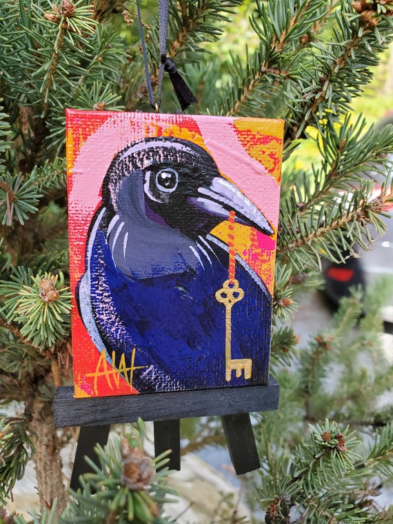 Raven with Key Ornament. For the Bird Lover on your list a | Et