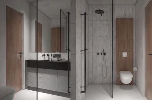 Trendy Bathroom Designs Combined With Modern and Geometric Concept .