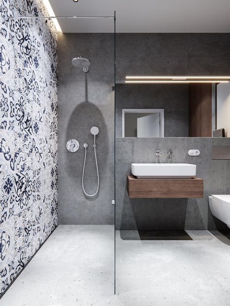 Trendy Bathroom Designs Combined With Modern and Geometric Concept .