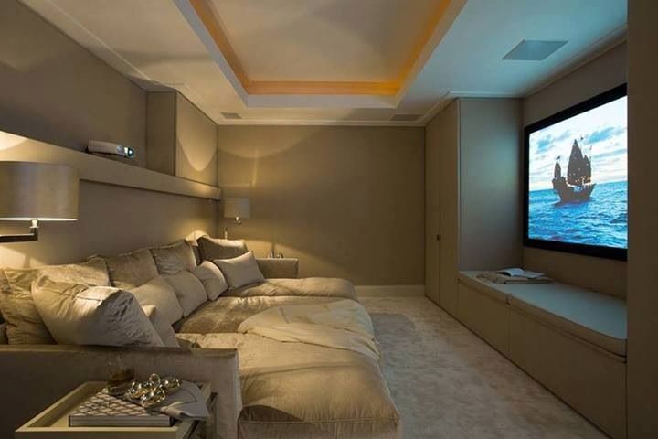 Love this tv room it looks so comfy. I don't think I would ever .