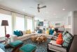 Vibrant Living Room Design | Teal living rooms, Living room .