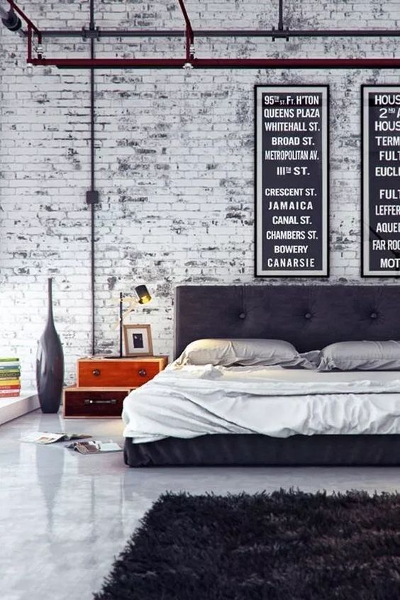 Industrial Bedroom Ideas for Fancy Room in 2020 | Industrial style .