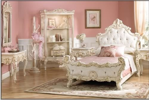 Pretty victorian style pink bedroom... im in love with victorian .