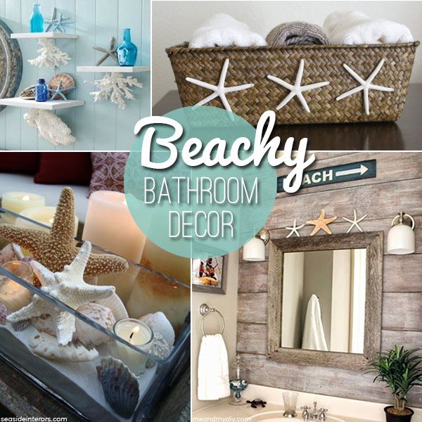 Beach themed decor ideas & inspirations for a summer bathroom .