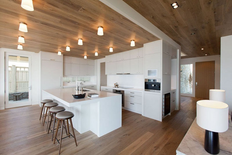 Kitchen Modern White Kitchen Wood Floor Charming On Inside The .