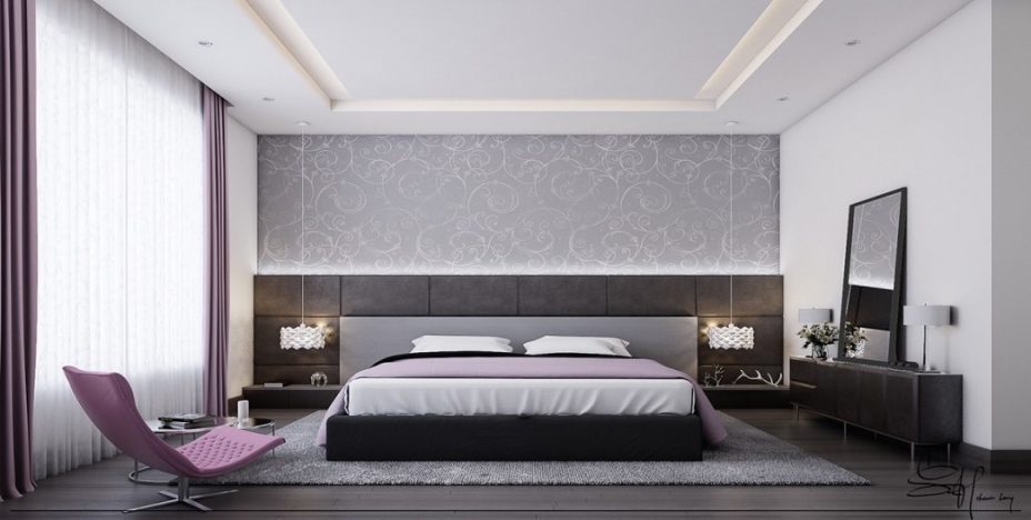 White Bedroom Designs With Variety Of Cute Wall Texture : Home .