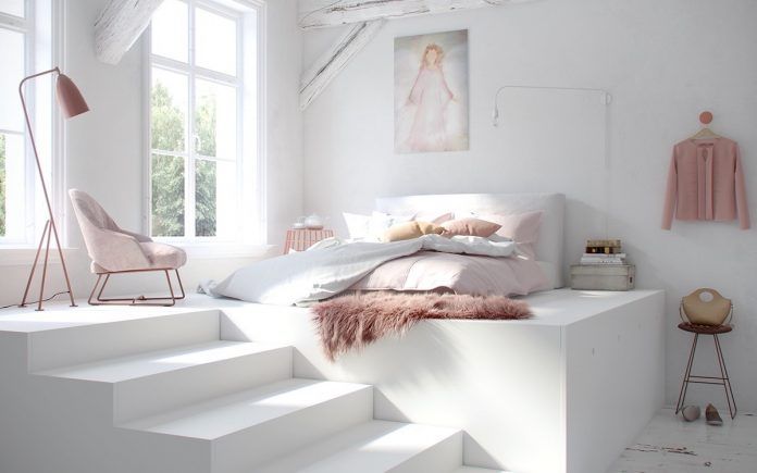 White Bedroom Designs With Variety of Cute Wall Texture Decorating .