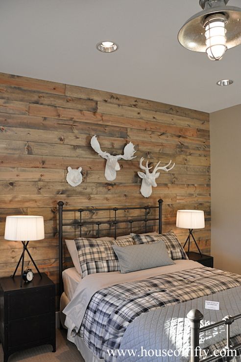 source: House of Fifty Rustic cabin style bedroom with reclaimed .